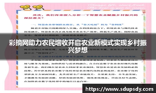 彩摘网助力农民增收开启农业新模式实现乡村振兴梦想
